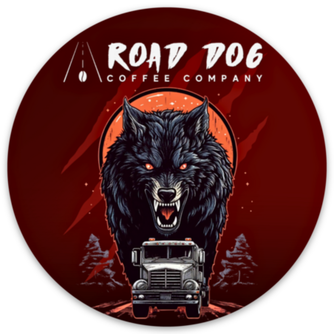 Black Dog Round Sticker