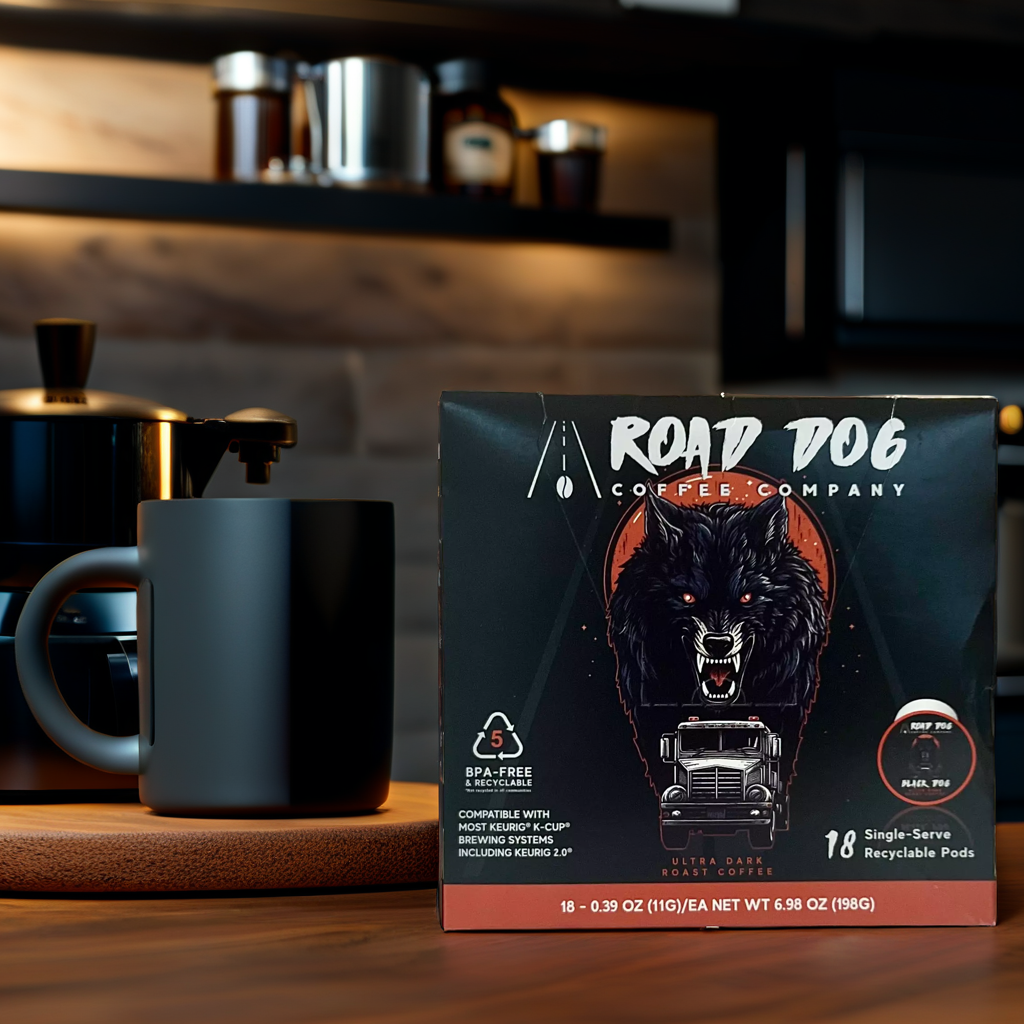 Black Dog Ultra-Dark Roast K-Cup: Intense Flavor Anytime - Road Dog ...