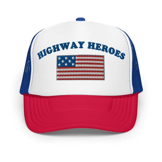 HIGHWAY HEROES FLAG FOAM TRUCKER HAT
