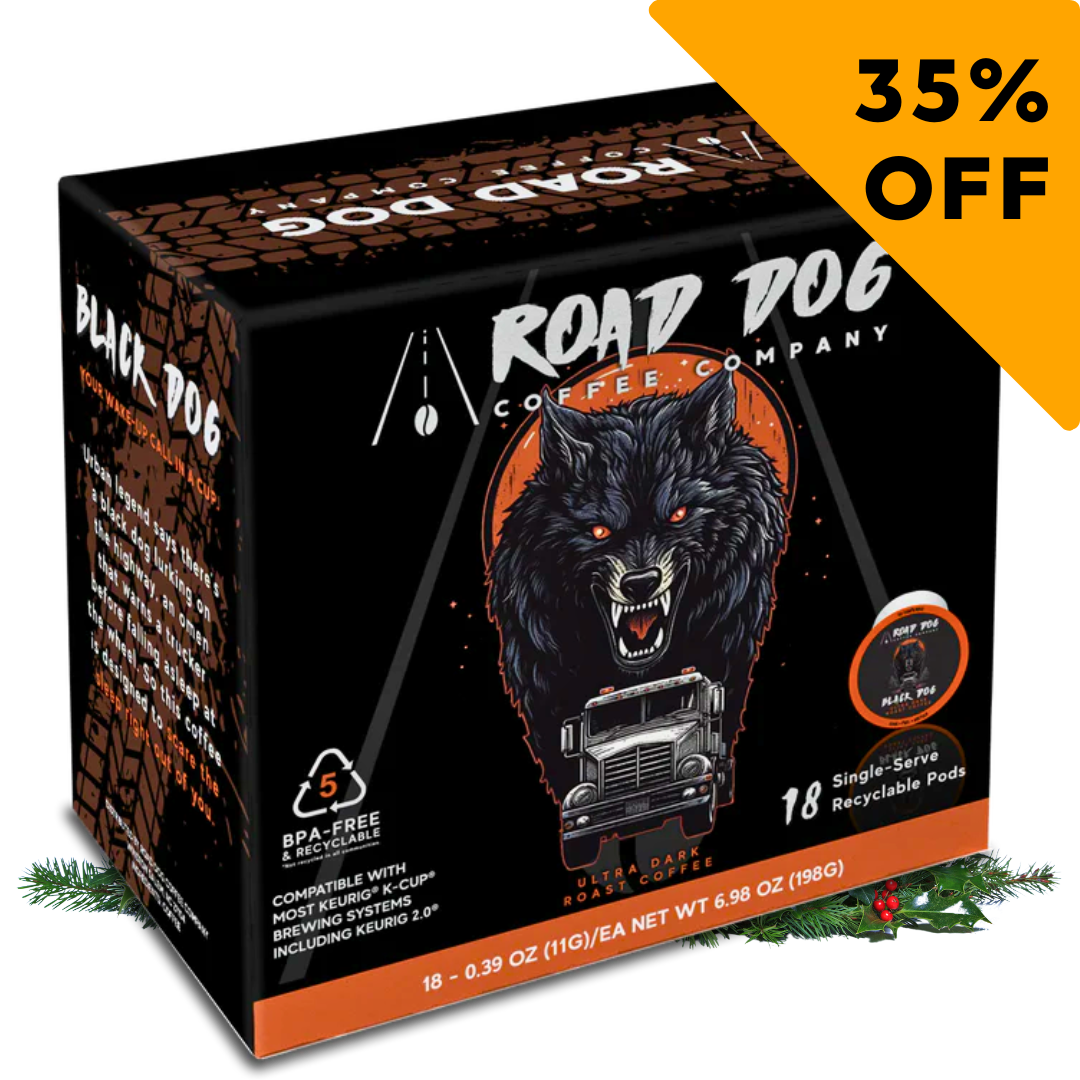 BLACK DOG HOLIDAYS, LOAD UP TODAY!  Black Dog Coffee Rims, Single Serve K-Cup Pods