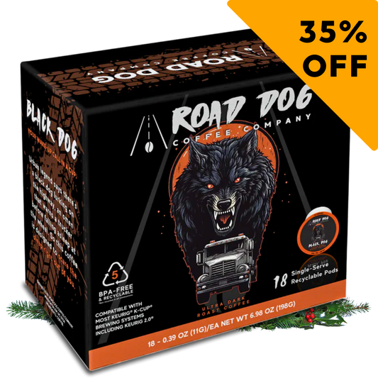BLACK DOG HOLIDAYS, LOAD UP TODAY!  Black Dog Coffee Rims, Single Serve K-Cup Pods